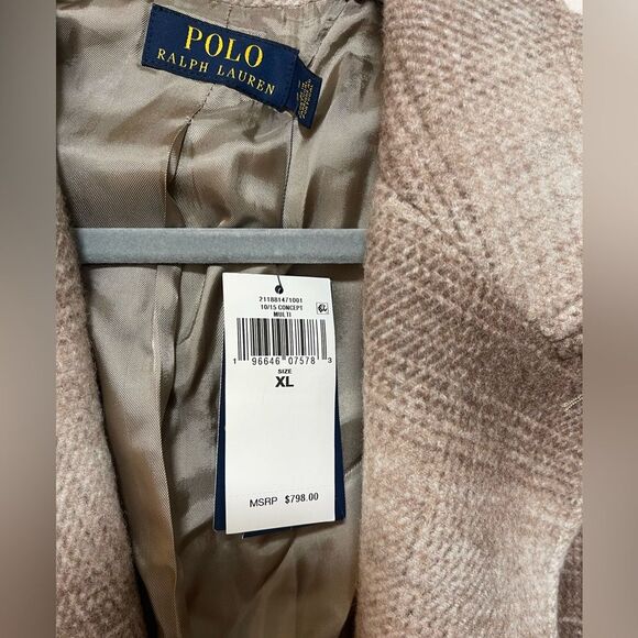 $798 Polo Ralph Lauren Plaid Wool-Blend Coat Size XL NWT - Picture 8 of 13